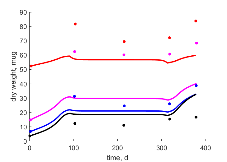 Data for adults, trito-, deuto-, proto-nymphs