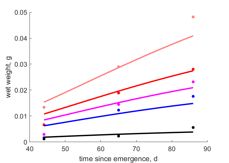 Data at ration 1, 0.5, 0.25, 0.12, 0.06