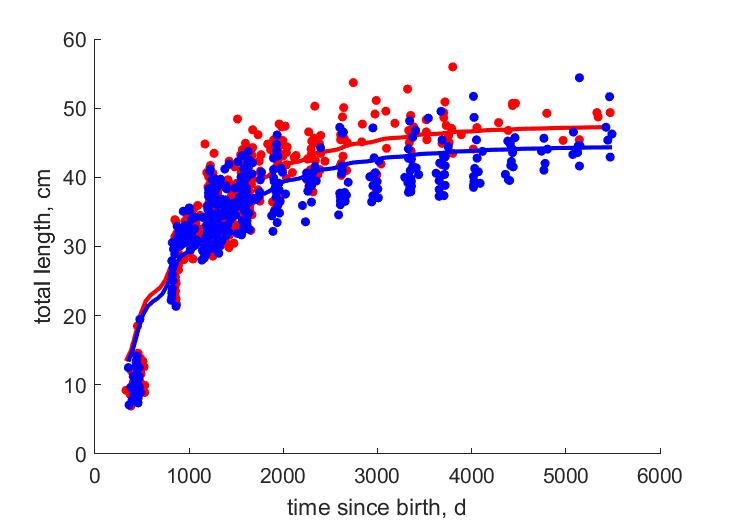 Data for females, males from Gulf St Vincent